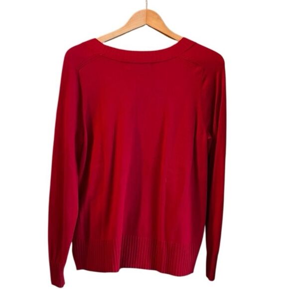 Lark & Ro Red Crewneck Side Split Sweater | Size L - Picture 5 of 12